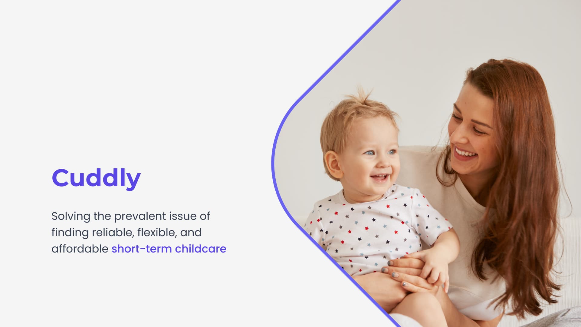 Cuddly investor pitch deck — brand positioning and value proposition slide